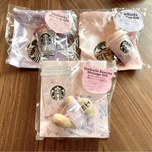 Japan Starbucks Sakura Cherry Blossom 2023 Starbucks 2 Mini Cups and Bearista